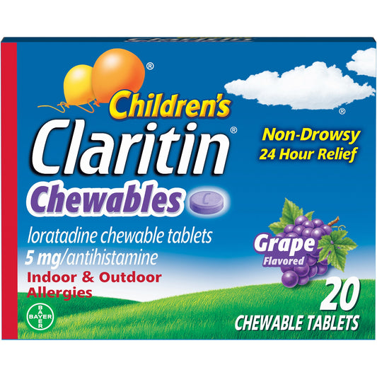 Claritin - Chewable Tablets - Childrens Grape Flavored - 20 Ct