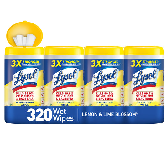 Lysol Disinfecting Wipes - Lemon & Lime Blossom Scent - 80 Wipes - (4-Pack)