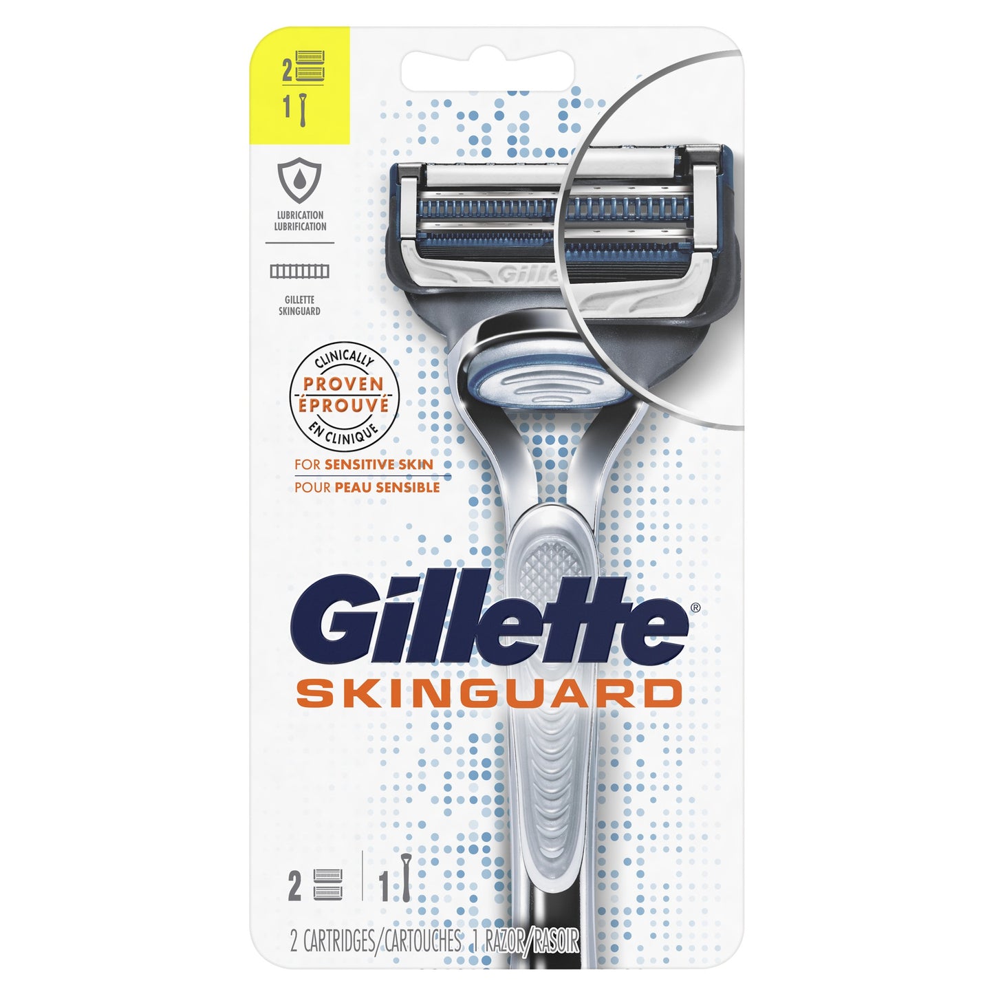 Gillette Razor Set - Skinguard - 1 Handle & 2 Cartridges