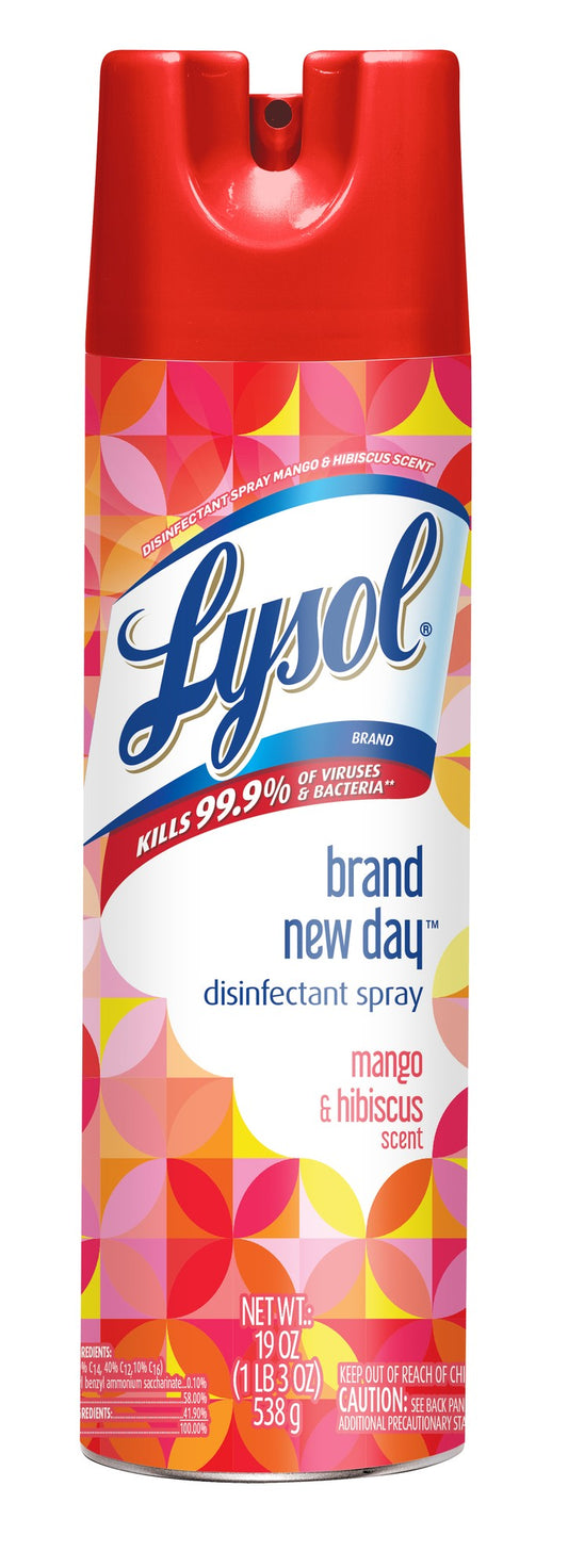 Lysol Aerosol Spray - Disinfectant Spray - Mango & Hibiscus - 19 Oz