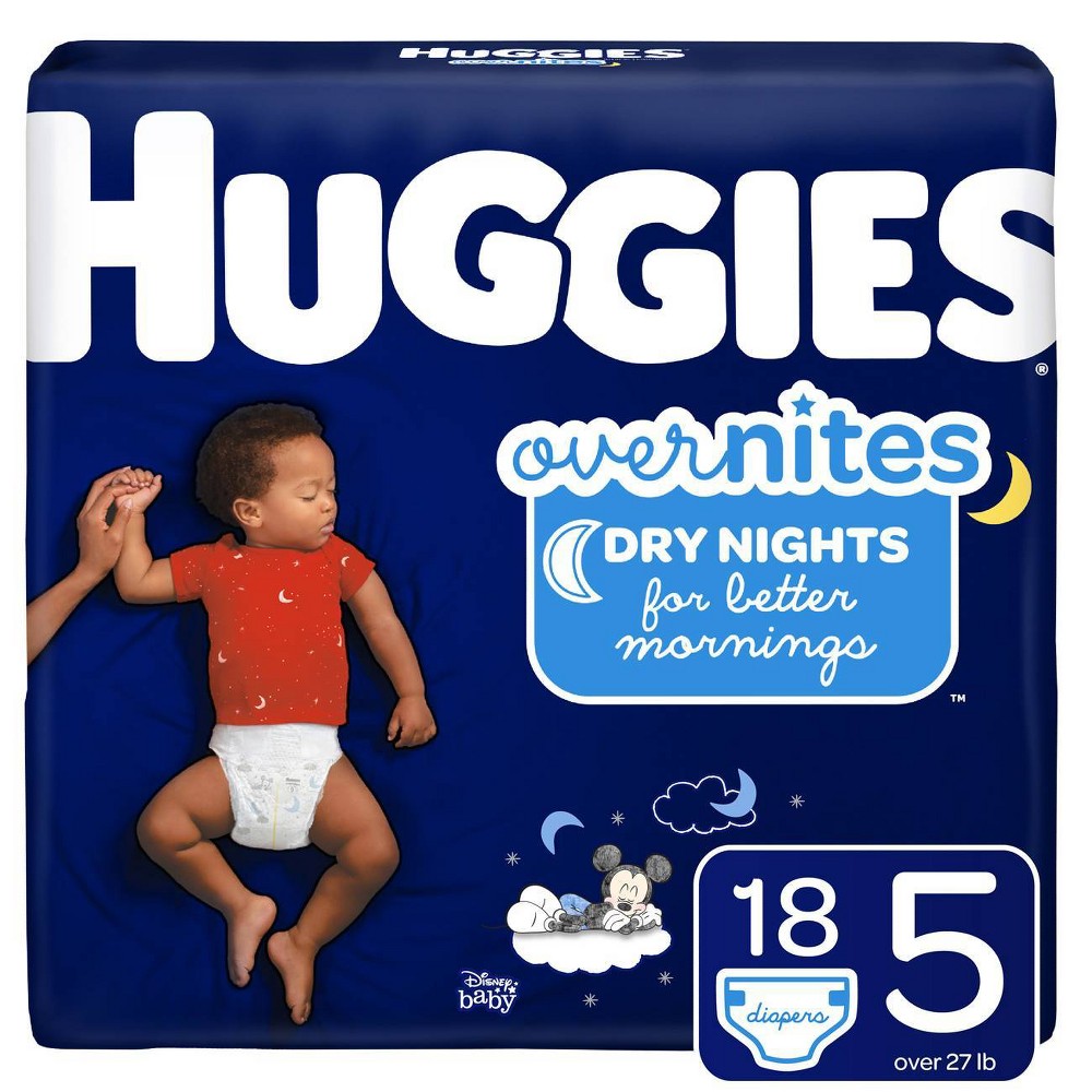 Huggies Diapers - Overnites -  Size 5 - 18 Ct