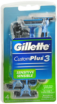 Gillette Disposable Razors - Custom Plus3 - 4 Ct