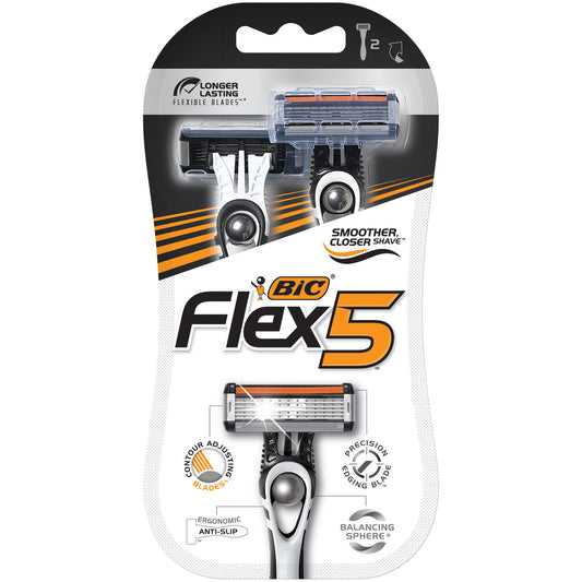 Bic - Disposable Razors - Titanium Flex5 - 2 Razors