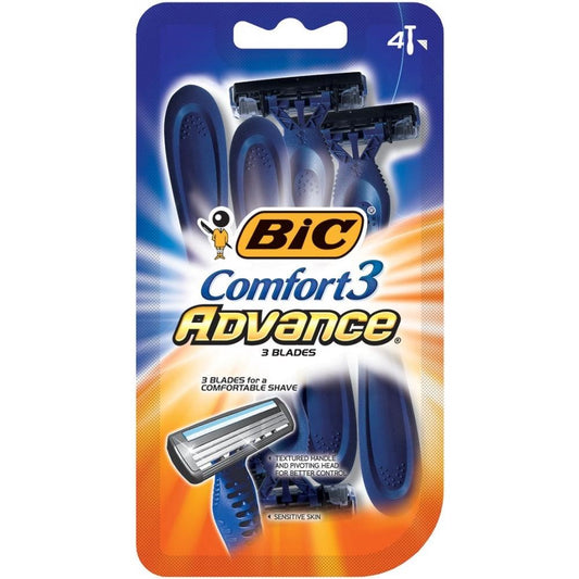 Bic - Disposable Razors - Advance Comfort3 - 4 Razors