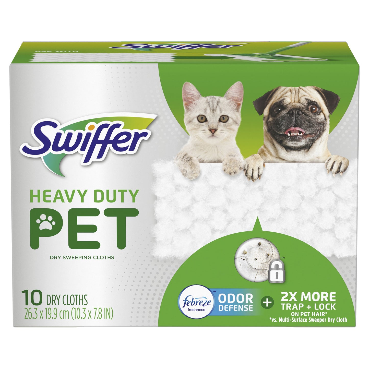 Swiffer - Heavy Duty Pet Odor Dry Cloths 10Ct/ 4Pk