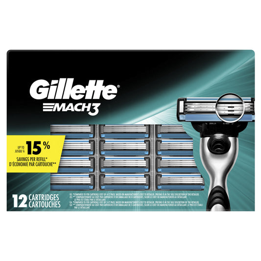 Gillette Blade Refill - Mach3 - 12 Cartridges