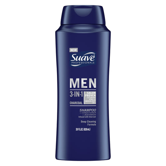 Suave Shampoo - Men 3In1 - Charcoal - 28 Oz