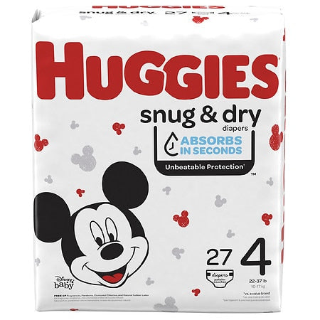 Huggies Diapers - Snug & Dry - Size 4 - 27Ct