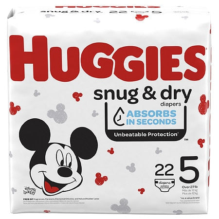 Huggies Diapers - Snug & Dry - Size 5 - 22Ct