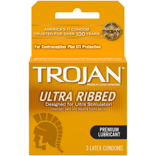 Trojan Condoms - Ultra Ribbed 3 Condoms