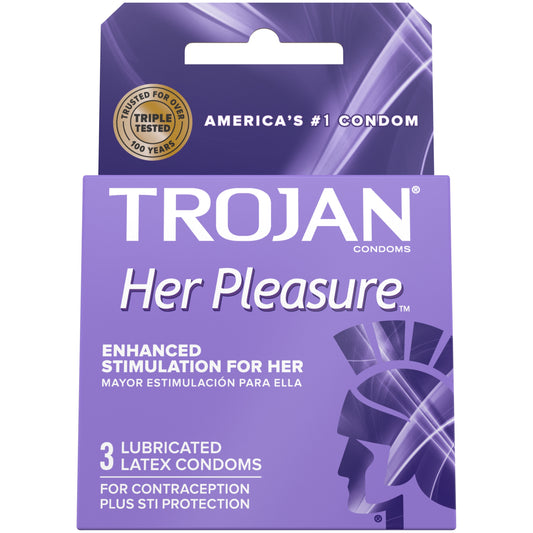 Trojan Condoms - Her Pleasure Sensations Lubricated Condom - 3 Count