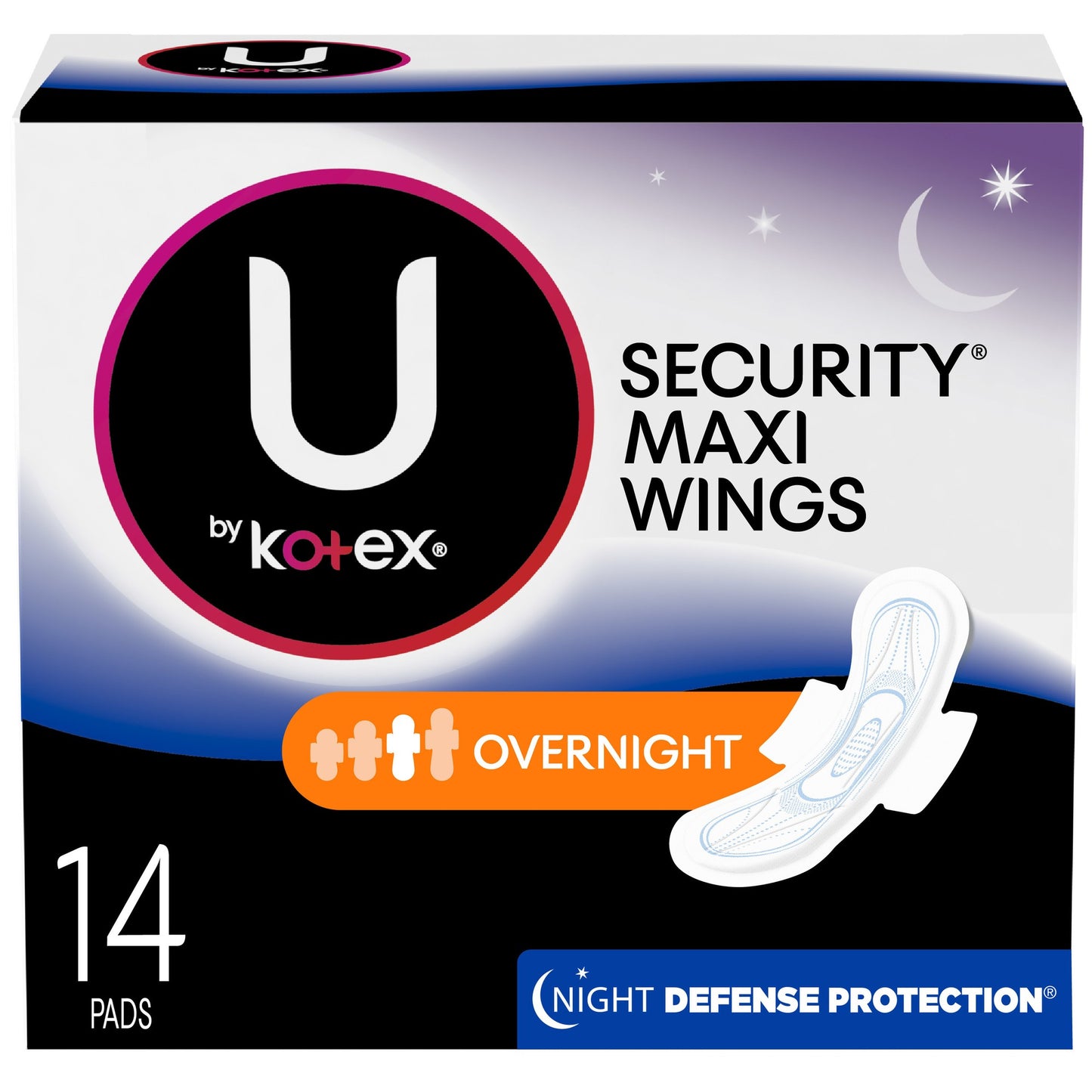 Kotex Pads - Overnight - 14 Maxi Pads