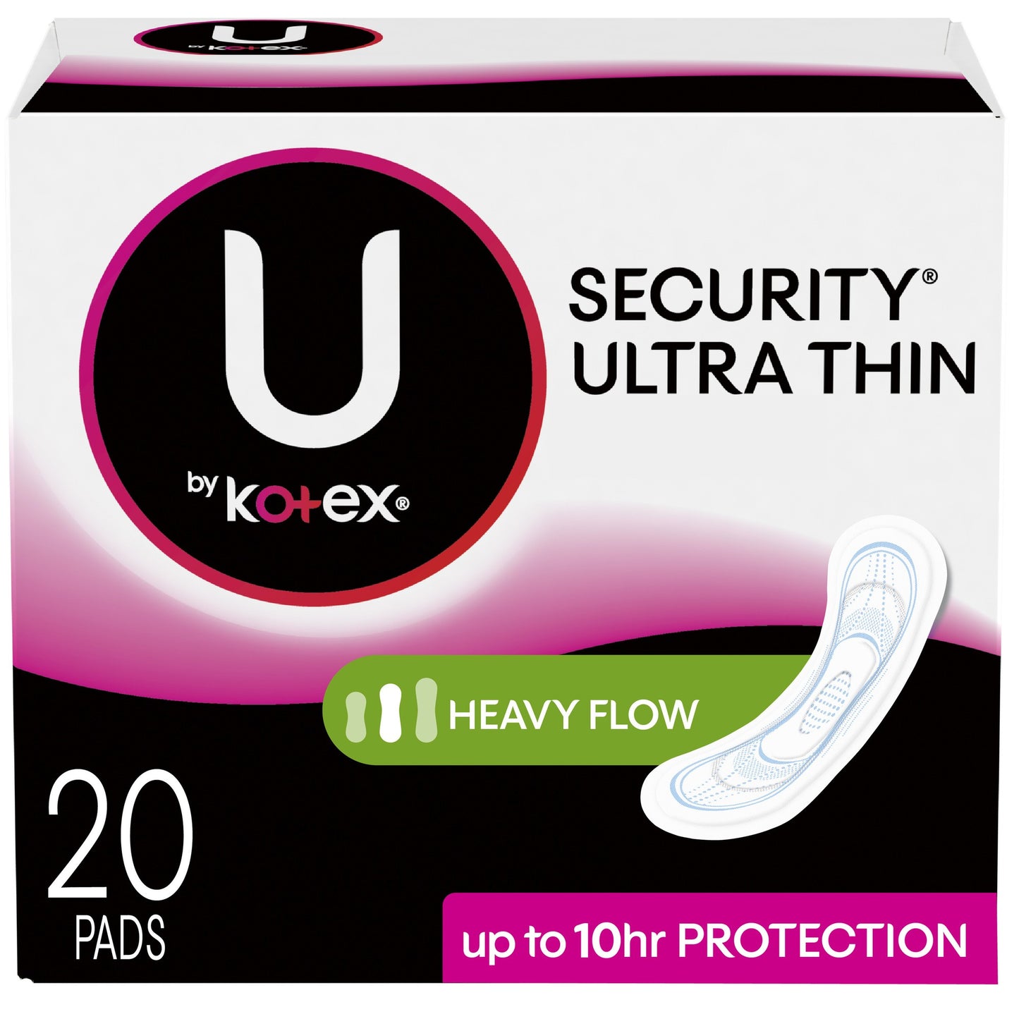 Kotex Pads - Heavy - 20 Ultra Thin Pads