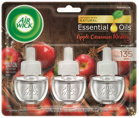 Airwick - Scented Oil Refill - Apple Cinnamon Medley - 3 Pack