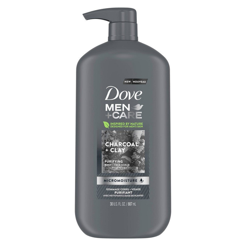 Dove Body Wash - Men - Charcoal Clay Body Wash Pump - 30 Fl Oz - Pack 4