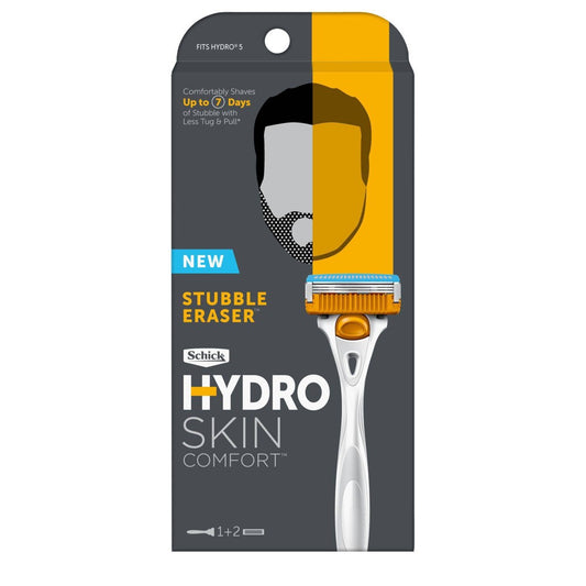 Schick - Hydro Skin Comfort Stubble Eraser Men's Razor Handle + 2 Refills