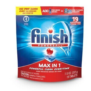 Finish Dishwasher Detergent Pods - Powerball - Finish Max In 1 - 19 Ct