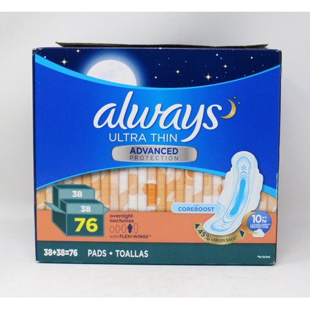 Always - Pads - Ultra Thin - Overnight - 76 Ct