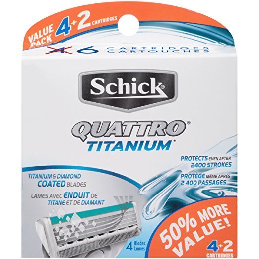 Schick - Blade Refill - Quattro Titanium - 6 Cartridges