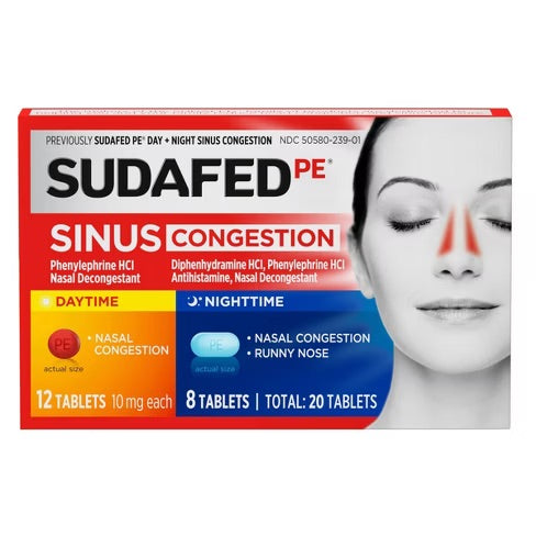 Sudafed - Pe Day + Night Sinus Congestion 12 Day/ 8 Night