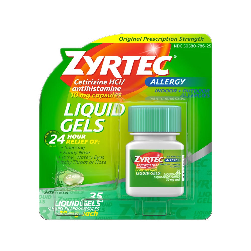 Zyrtec - 24 Hour Allergy Relief - 25 Liquid Gels