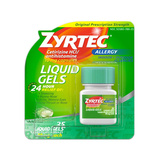 Zyrtec - 24 Hour Allergy Relief - 25 Liquid Gels