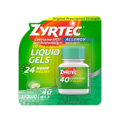 Zyrtec - 24 Hour Allergy Relief - 40 Liquid Gels