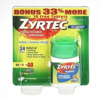 Zyrtec - 24 Hour Allergy Relief - 40 Tablets