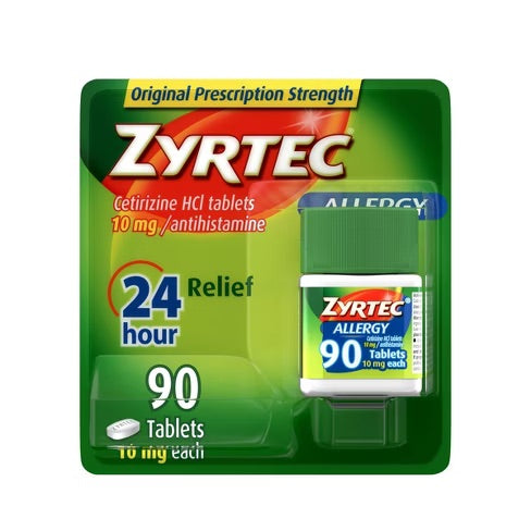 Zyrtec - 24 Hour Allergy Relief - 90 Tablets