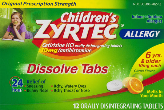 Zyrtec - Children's Dissolve Tabs 12Ct 24Hr