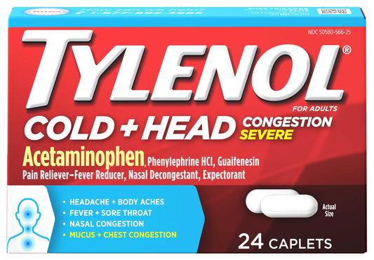 Tylenol - Cold + Head Congestion 24 Caplets