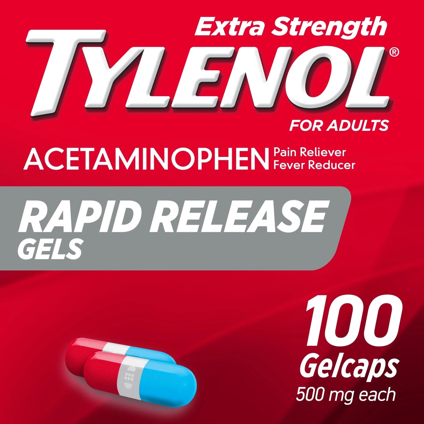 Tylenol - Extra Strength - Rapid Release Gels - 100 Gelcaps