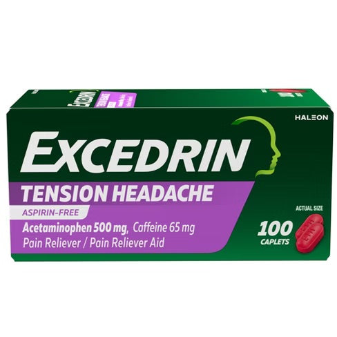 Excedrin - Pain Reliever - Tension Headach - 100 Caplets