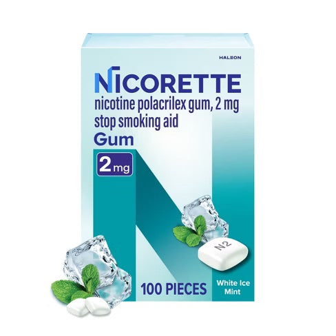 Nicorette - 2 Mg Nicotine Gum - White Ice Mint 100 Count