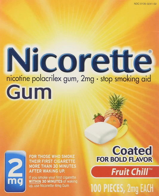 Nicorette - 2 Mg Nicotine Gum - Fruit Chill 100 Count