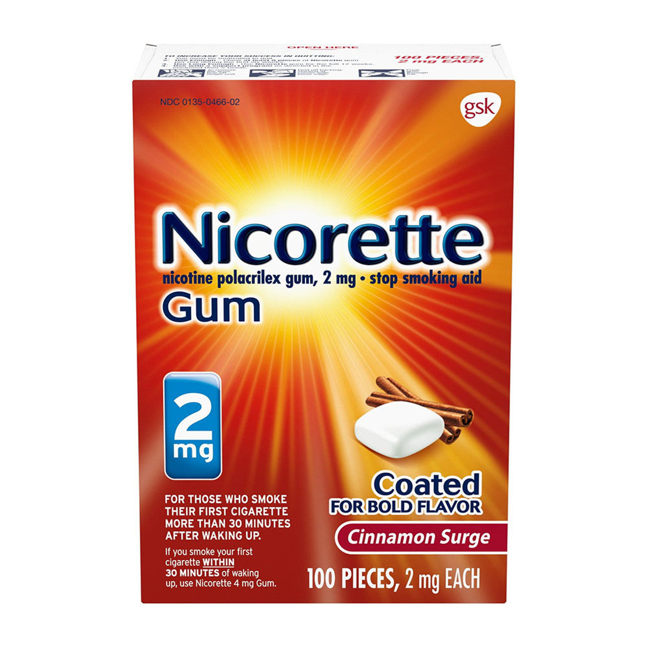 Nicorette - 2 Mg Nicotine Gum - Cinnamon 100 Count