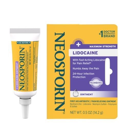 Neosporin - + Lidocaine First Aid Antibiotic Ointment - Maximum Strength - 0.5 Oz