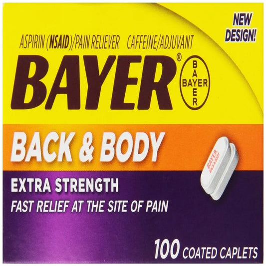 Bayer - Back & Body Ex Strength 100 Coated Caplets - 6 Pack