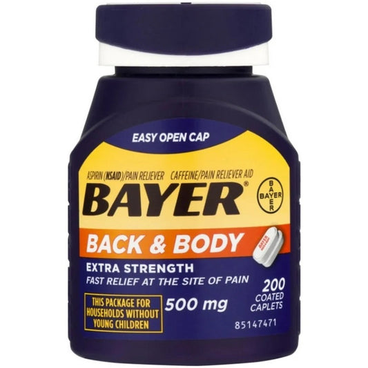 Bayer - Coated Caplets - Extra Strength Back & Body - 200 Ct - 6 Pack