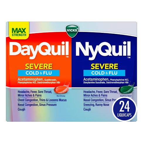 Dayquil/Nyquil Combo Pack - Severe Cold & Flu - 24 Liquicaps