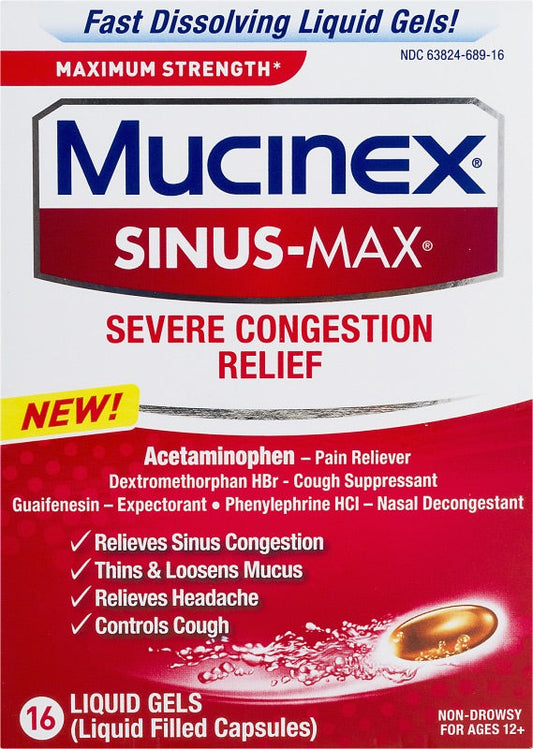 Mucinex - Sinus-Max Severe Congestion Relief 16Ct