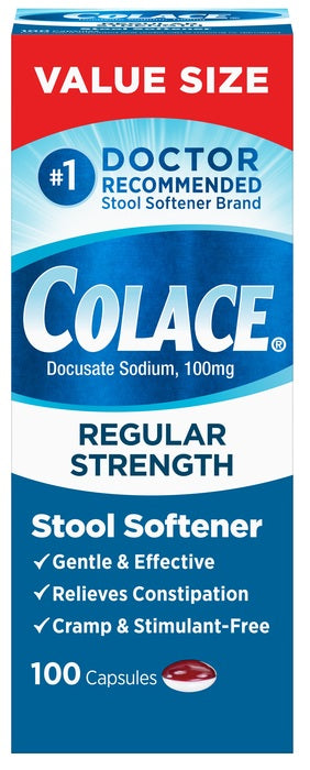 Colace - Softener - Regular Strength - 100 Capsules