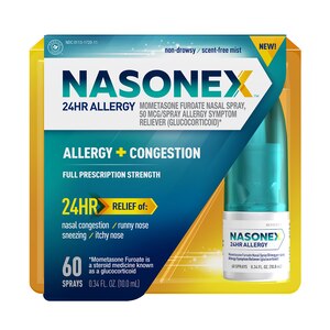 Nasonex - 24Hr Non Drowsy Allergy Medicine Nasal Spray - 60 Sprays