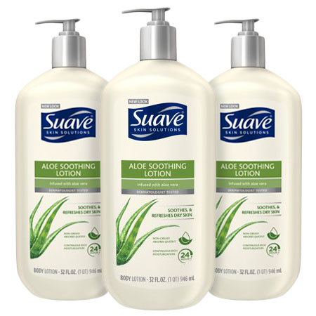 Suave Body Lotion - Skin Solutions Body Lotion Soothing & Aloe 32 Oz