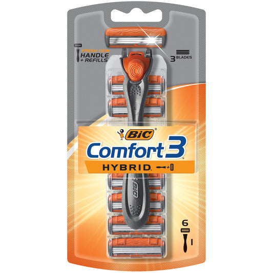 Bic - Razor Set - Comfort3 - 1 Handle & 6 Cartridges