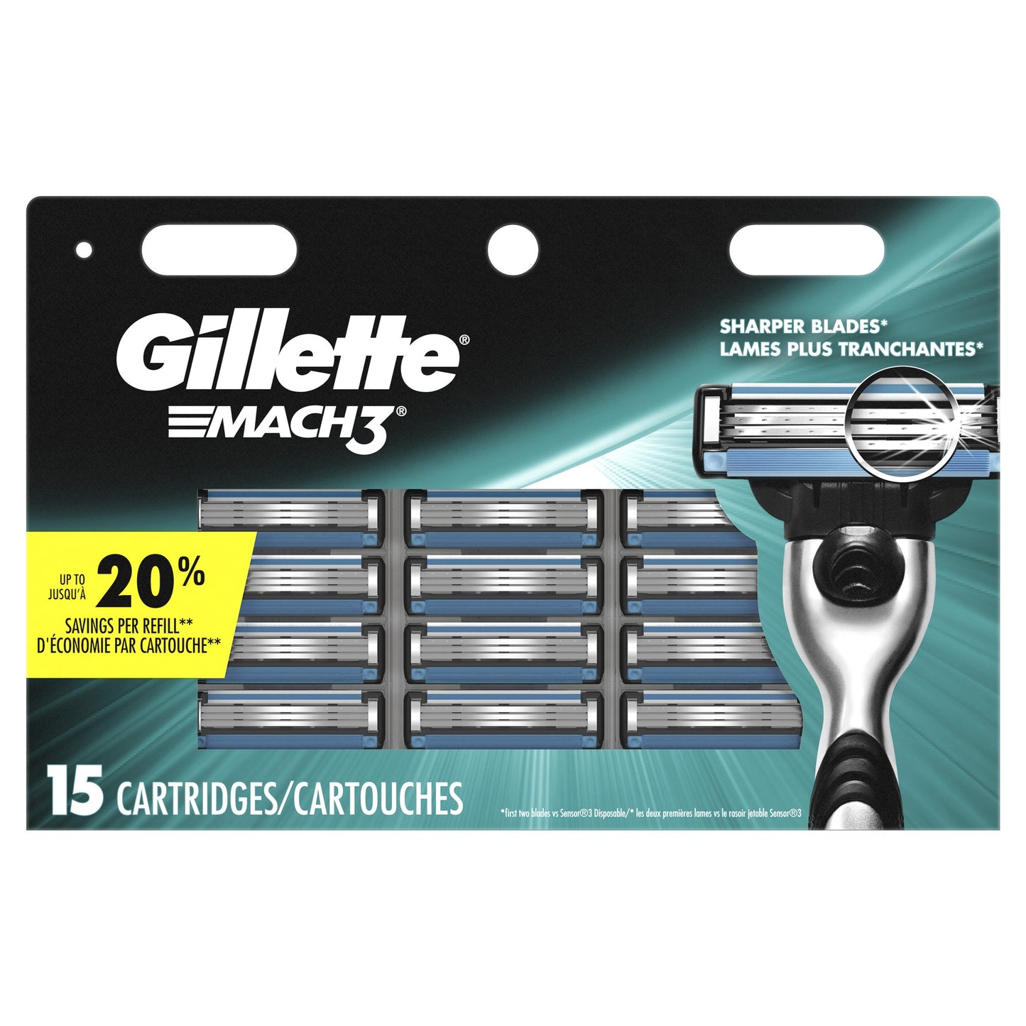 Gillette Blade Refill - Mach3 - 15 Cartridges