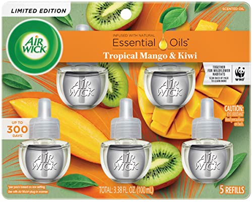 Airwick - Scented Oil Refill - Tropical Mango & Kiwi Air - 5 Pack