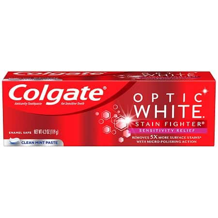 Colgate - Toothpaste - Optic White - Sensitive Relief - Clean Mint - 4.2 Oz