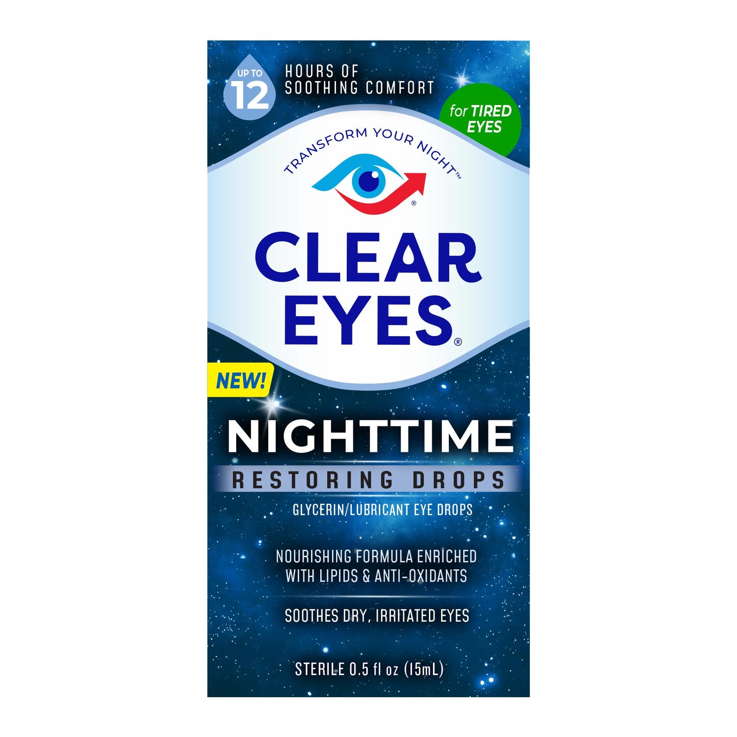 Clear Eyes Eye Drops - Nighttime Restoring - 0.5 Fl Oz