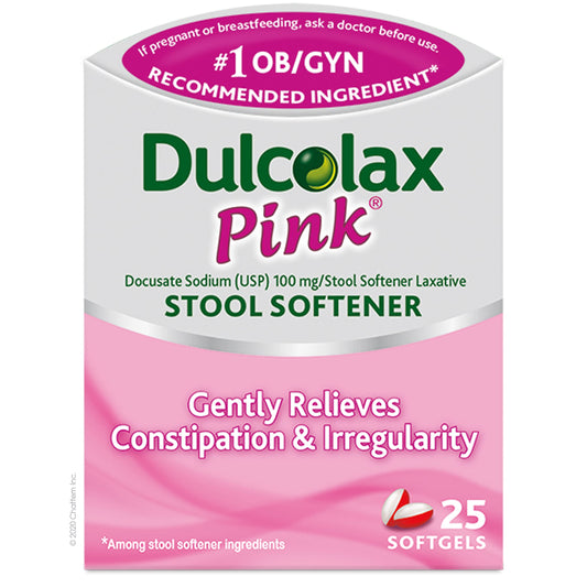 Dulcolax - Stool Softener - Pink - 25 Soft Gel